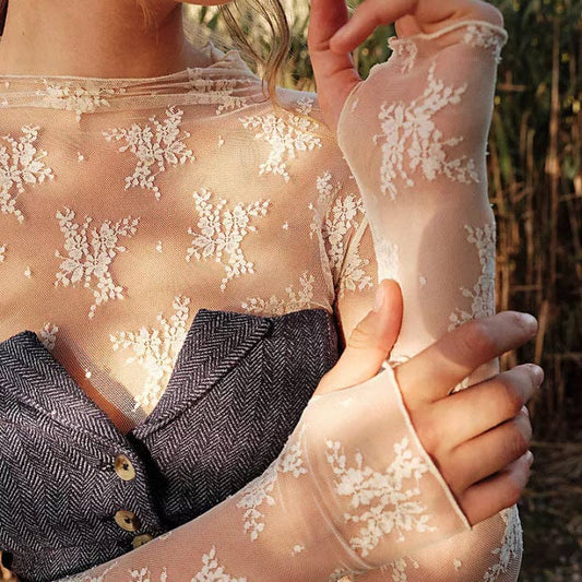 White Mesh Lace Top