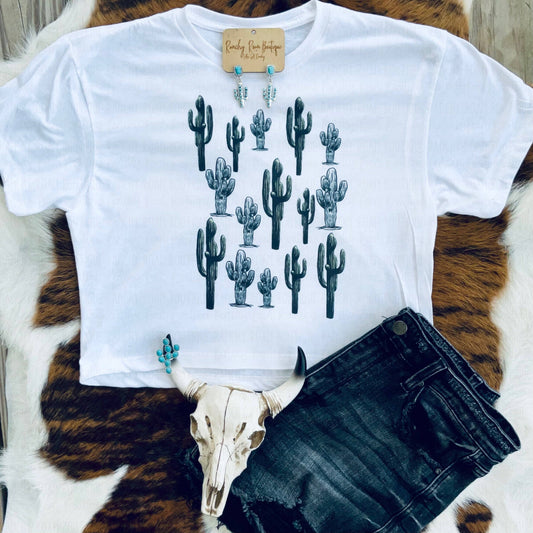 Cactus Western Cropped Tee