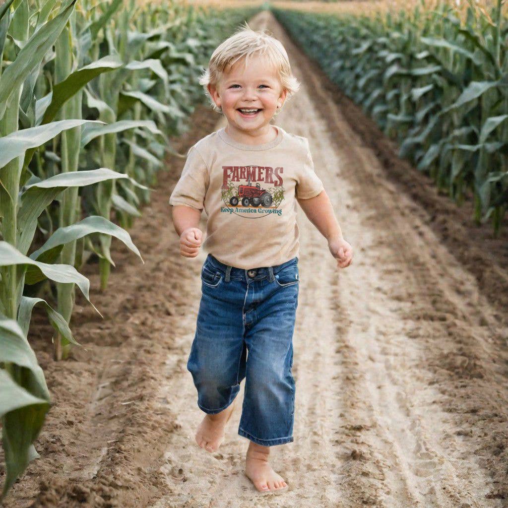 Kid's "Farmers keep America growing" Red Tractor Tee