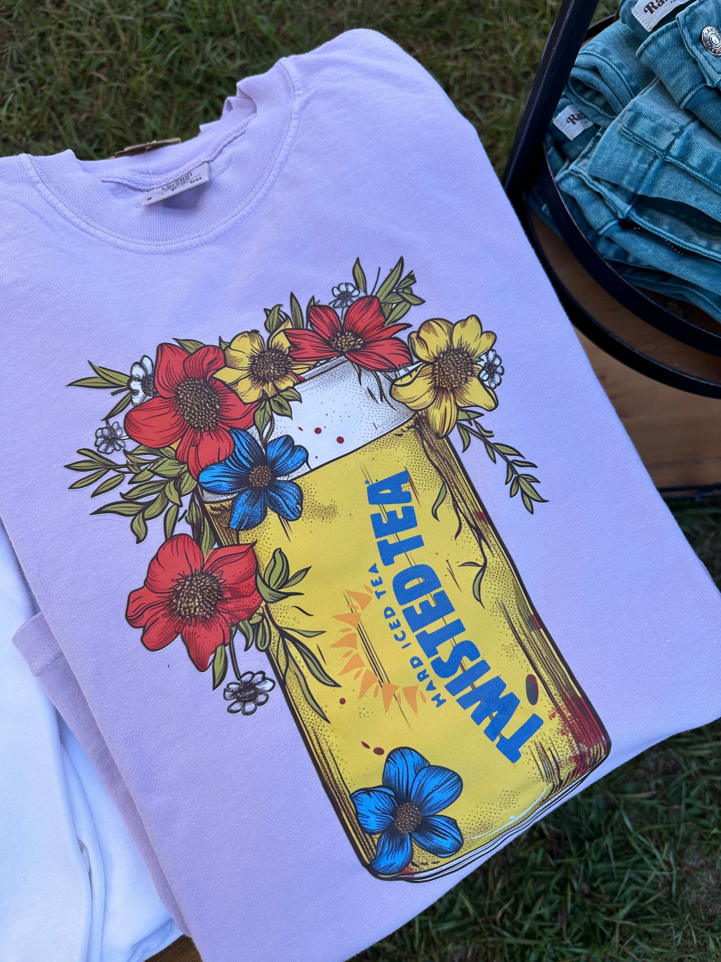 Twisted Tea Flower Can Purple Tee