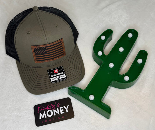 American Flag Patch Hat Olive and Black