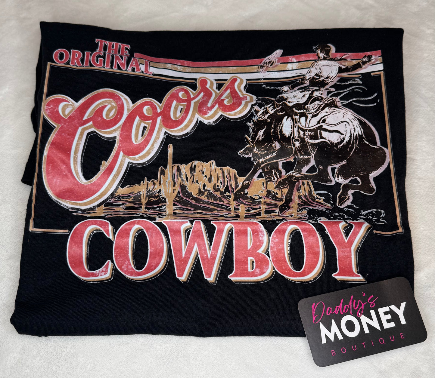 Original Coors Cowboy Black Tee