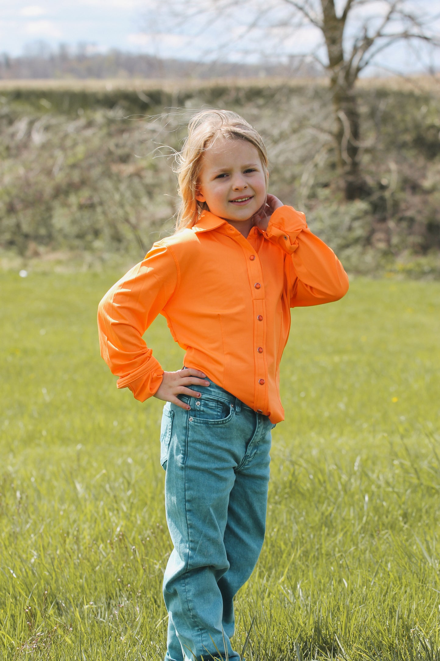 Kid's Orange Vented Performance Shirt