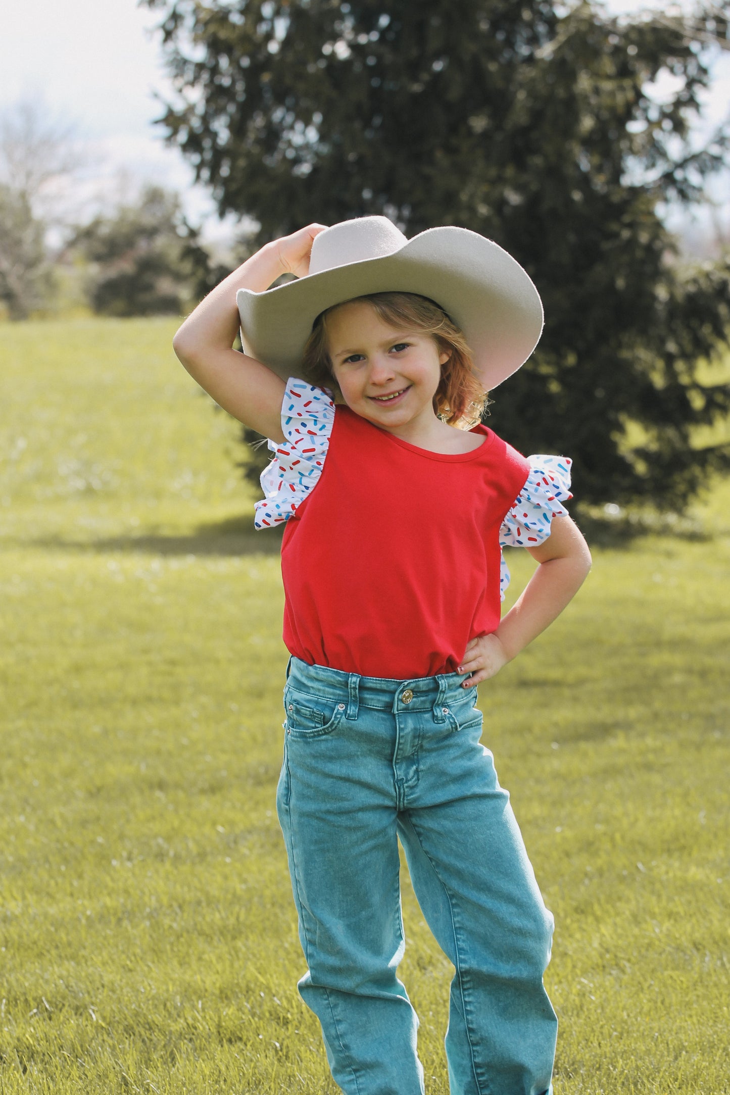 Kid's Red Ruffle Tank Top