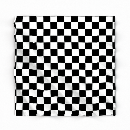 Black and White Checkered Wild Rag