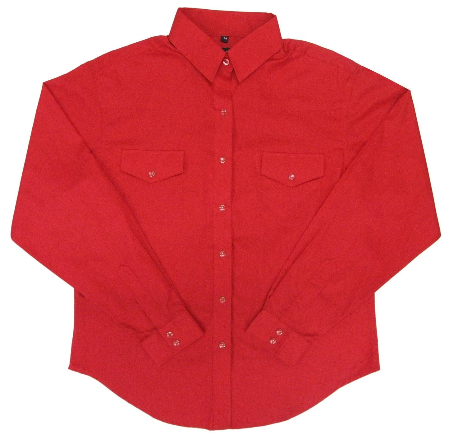 Women's Solid Red Button Up