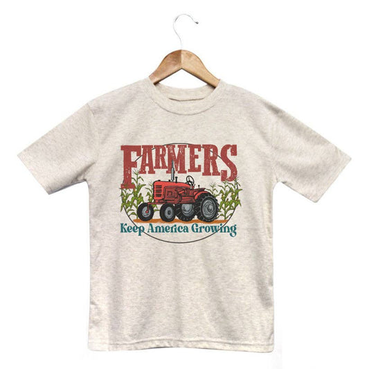 Kid's "Farmers keep America growing" Red Tractor Tee